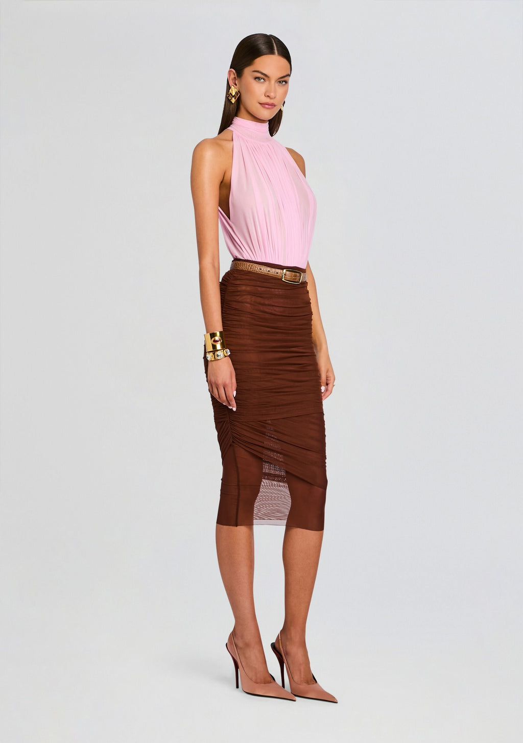 Isola Bodysuit by SEROYA in Dusty Pink, product image 4