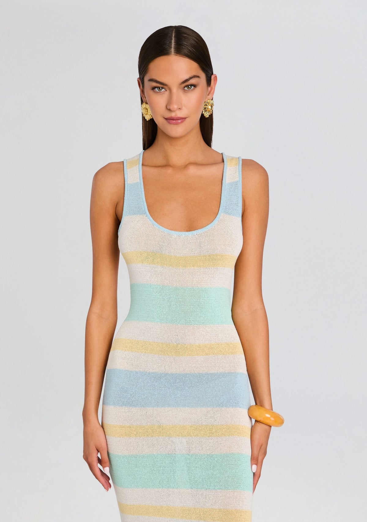 Jasmine Knit Dress by SEROYA in Pastel Stripe, product image 5