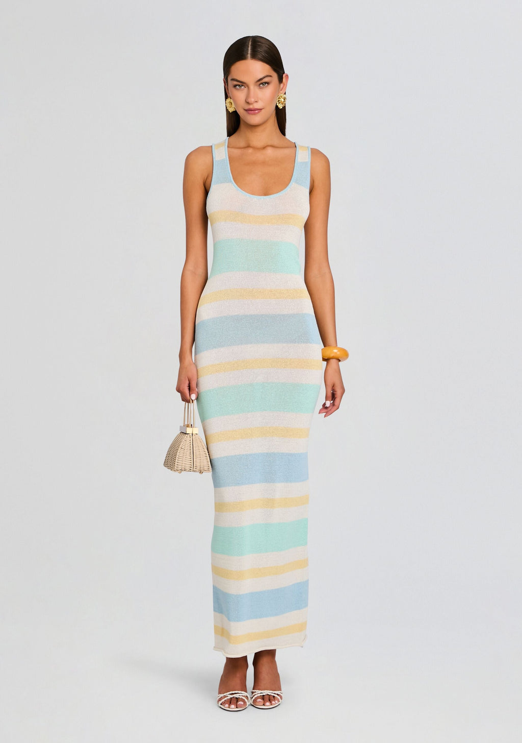 Jasmine Knit Dress by SEROYA in Pastel Stripe, product image 1