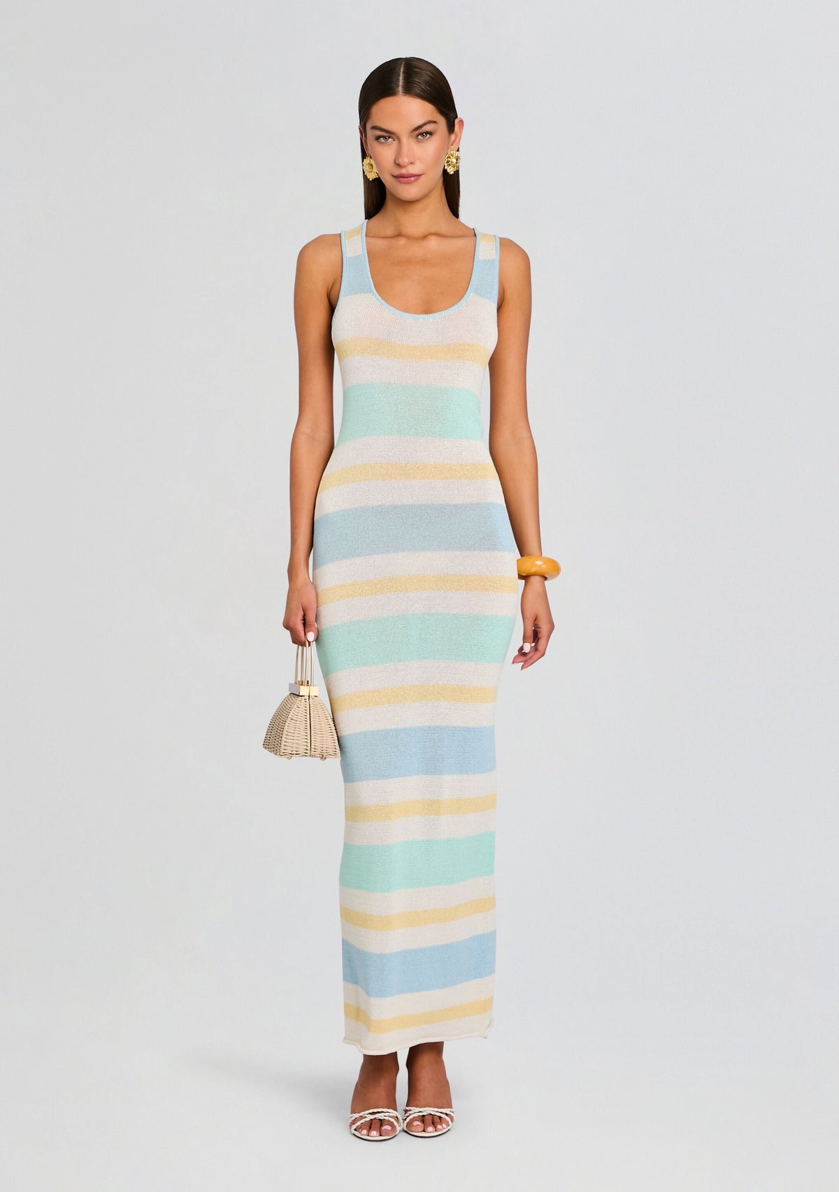 Jasmine Knit Dress by SEROYA in Pastel Stripe, product image 1
