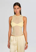 Jori Rib Knit Tank by SEROYA in Butter, product image 1