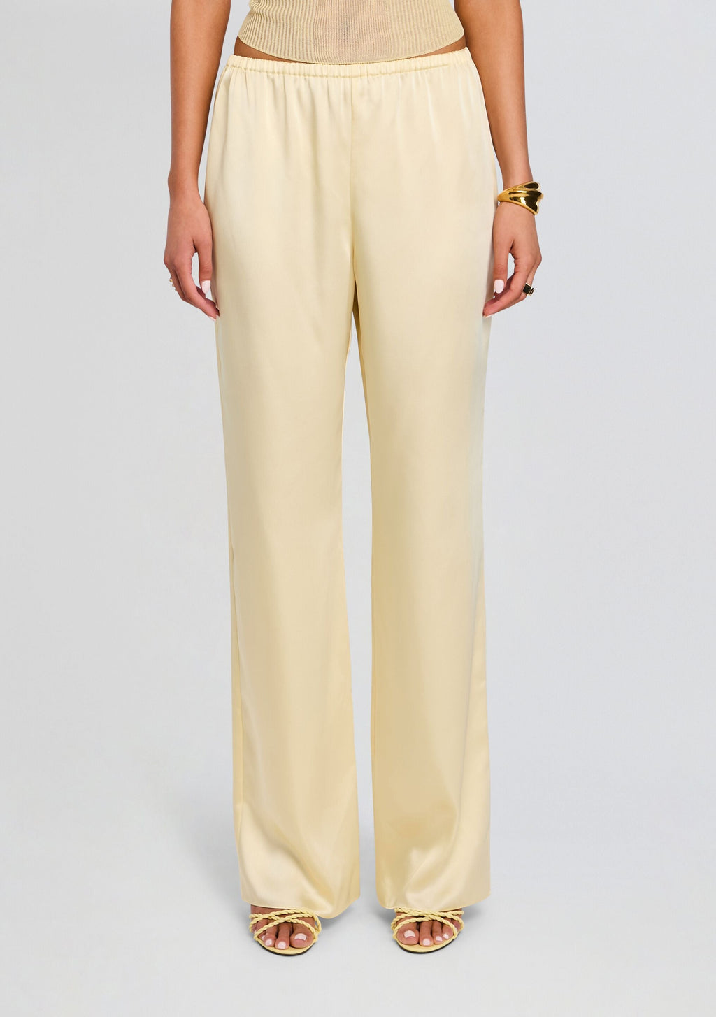 Lillian Satin Pant by SEROYA in Butter, product image 1