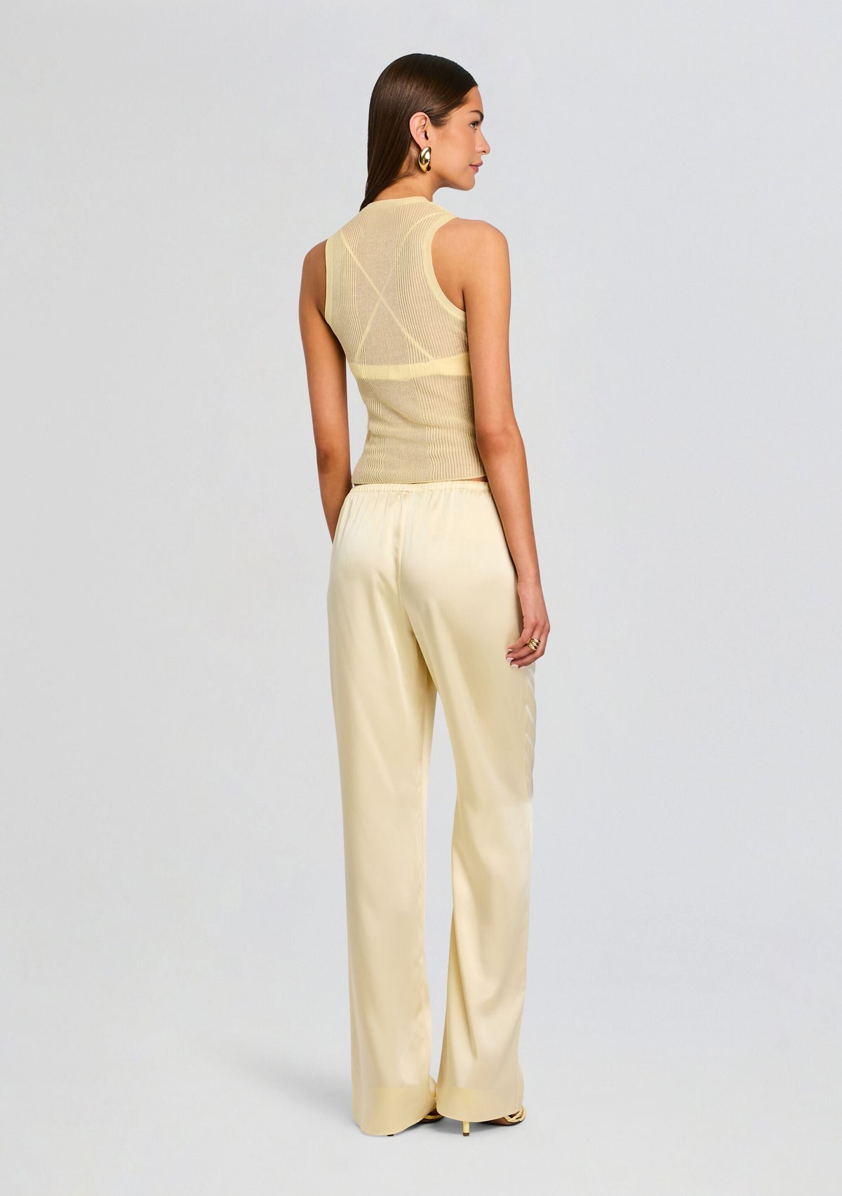 Lillian Satin Pant by SEROYA in Butter, product image 5