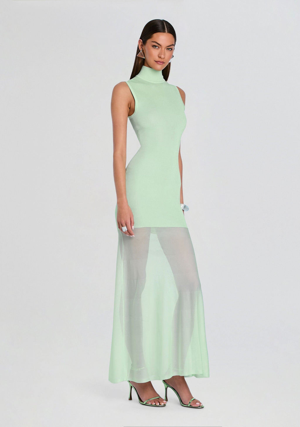 Amine Knit Maxi Dress by SEROYA in Spearmint, product image 3