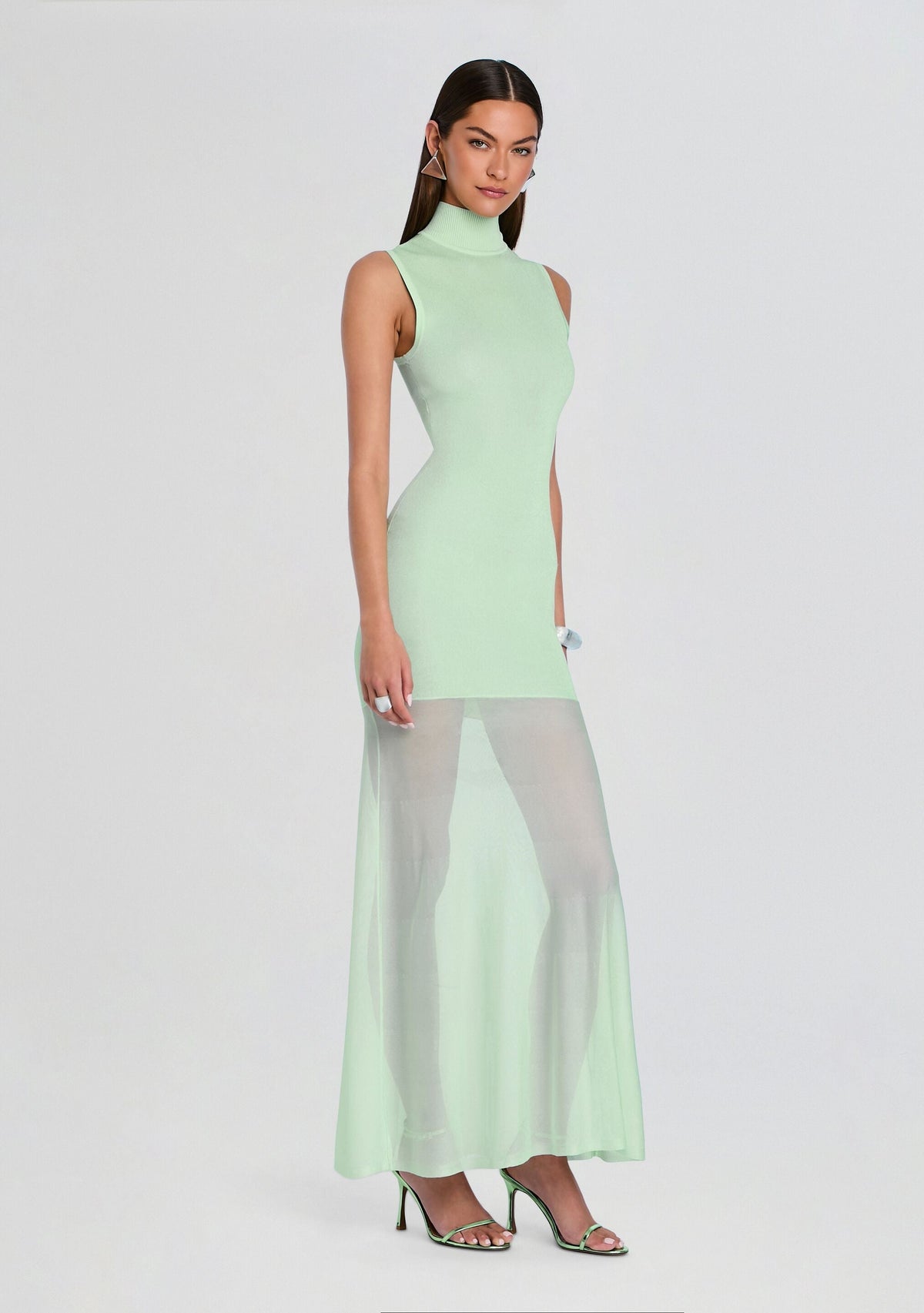 Amine Knit Maxi Dress by SEROYA in Spearmint, product image 3