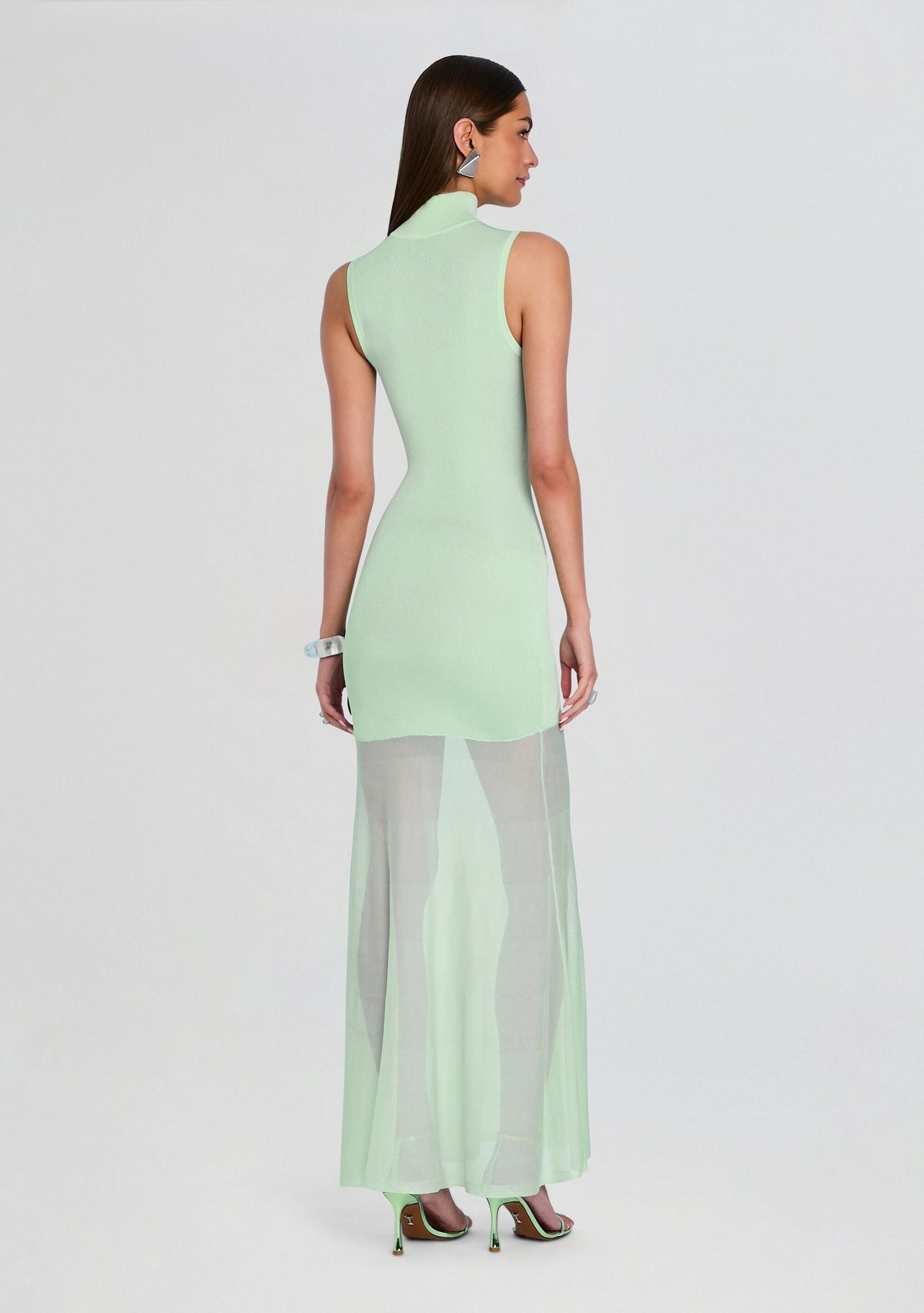 Amine Knit Maxi Dress by SEROYA in Spearmint, product image 4