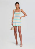 Azriel Knit Mini Dress by SEROYA in Pastel Stripe, product image 1