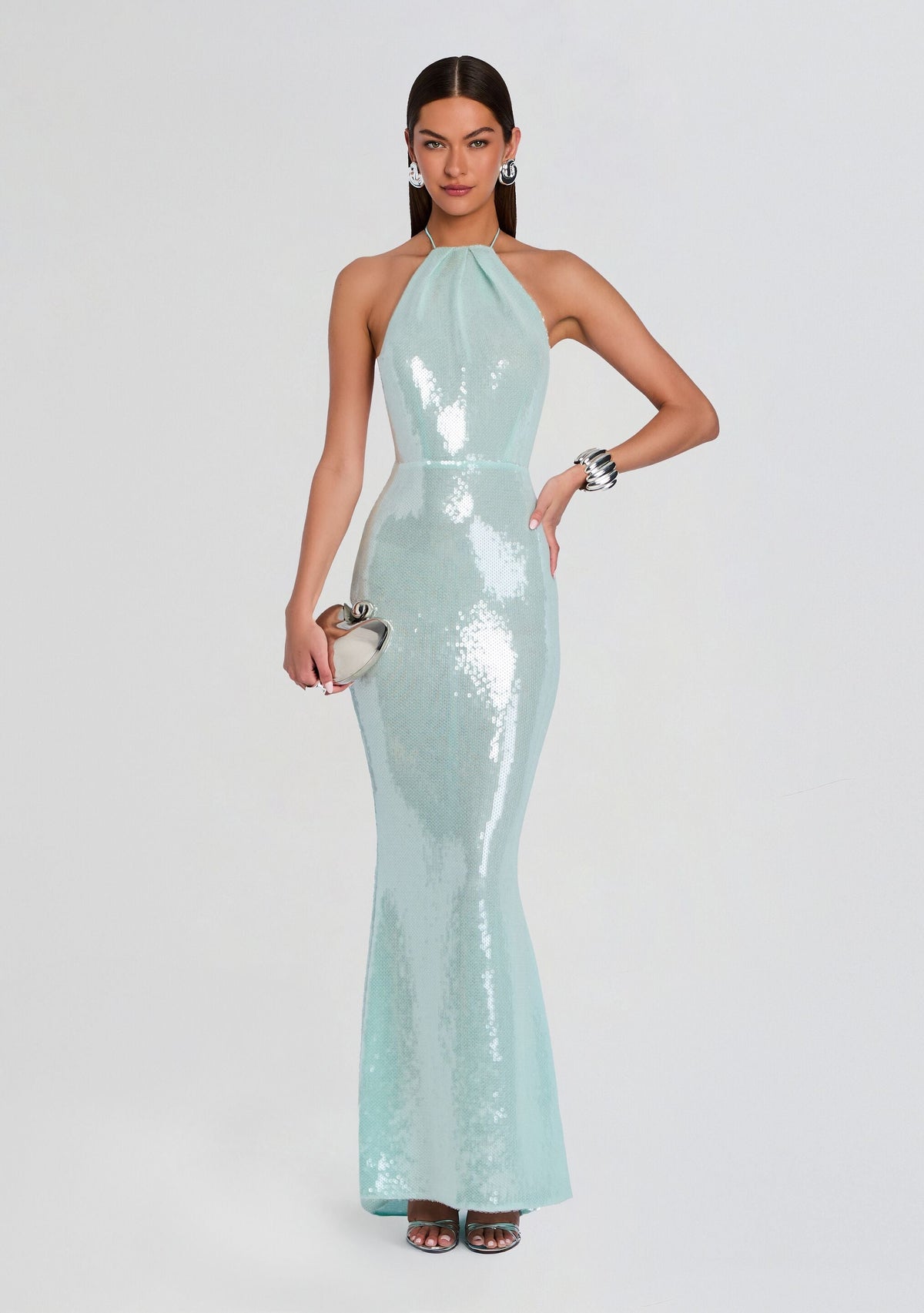 Elexa Sequin Dress by retrofête in Mint, product image 1