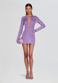 Emeri Metallic Knit Mini Dress by SEROYA in Lilac Bloom, product image 1