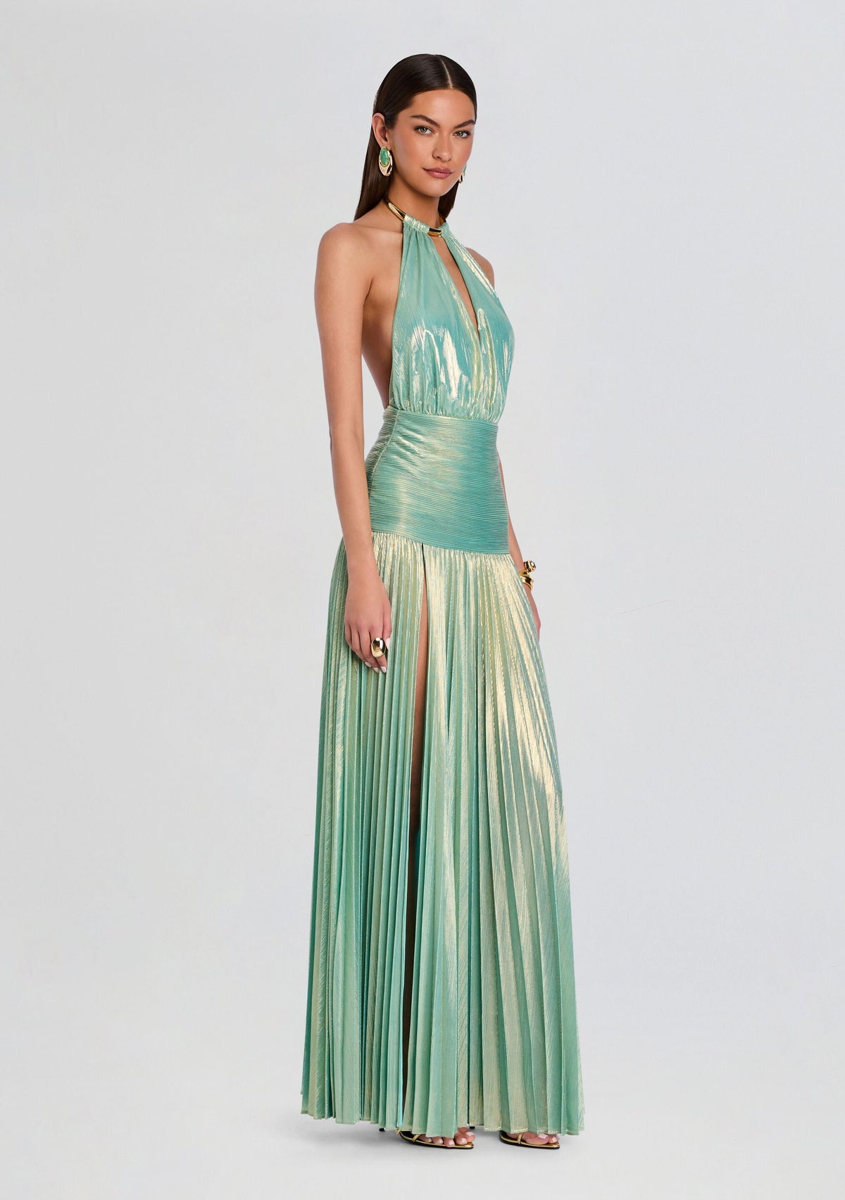 Faelina Dress by retrofête in Golden Mint, product image 4