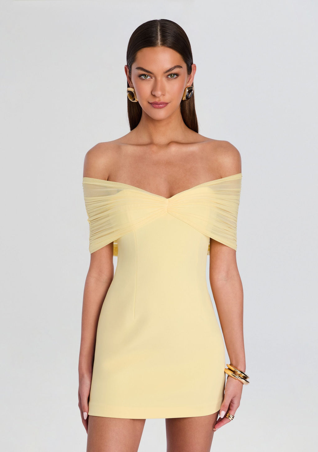 Jayne Mini Dress by SEROYA in Butter, product image 5