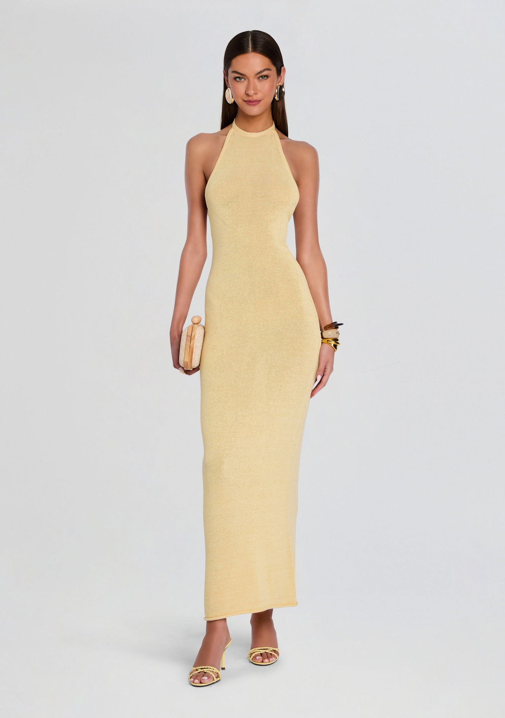 Keri Knit Maxi Dress by SEROYA in Butter, product image 1