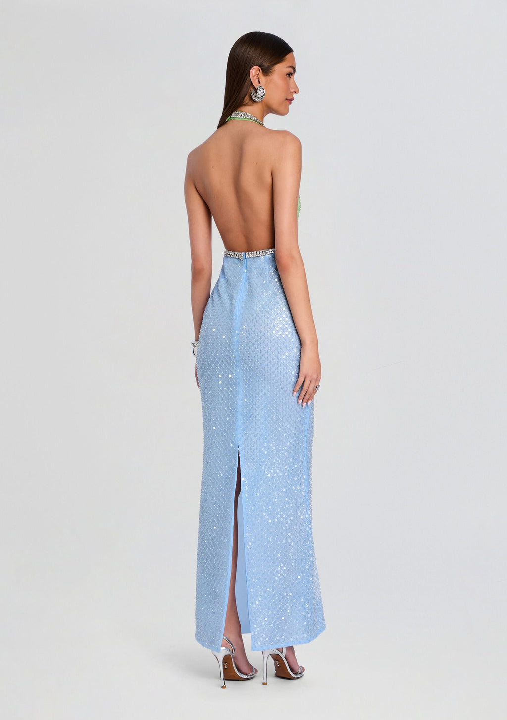 Pixi Embroidered Dress by retrofête in Pistachio/Glace, product image 4