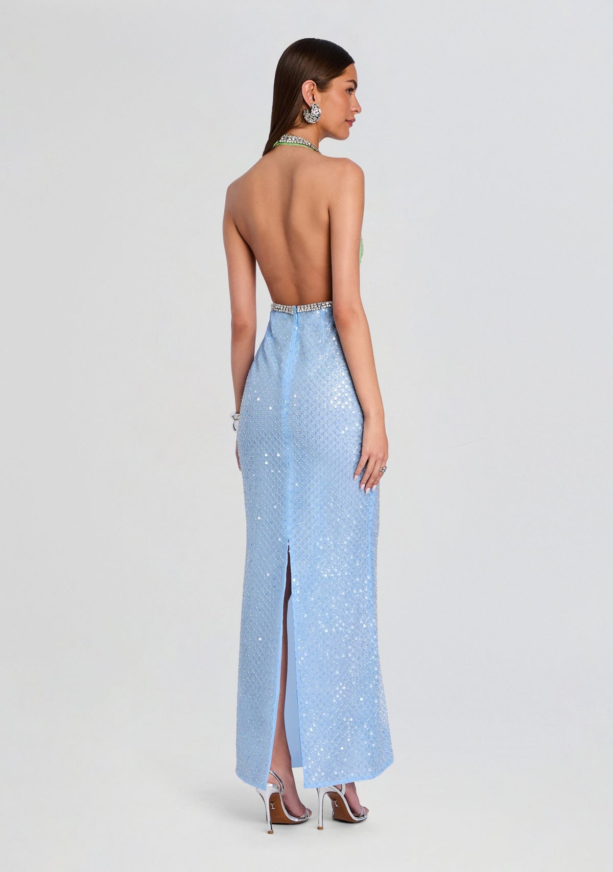 Pixi Embroidered Dress by retrofête in Pistachio/Glace, product image 4