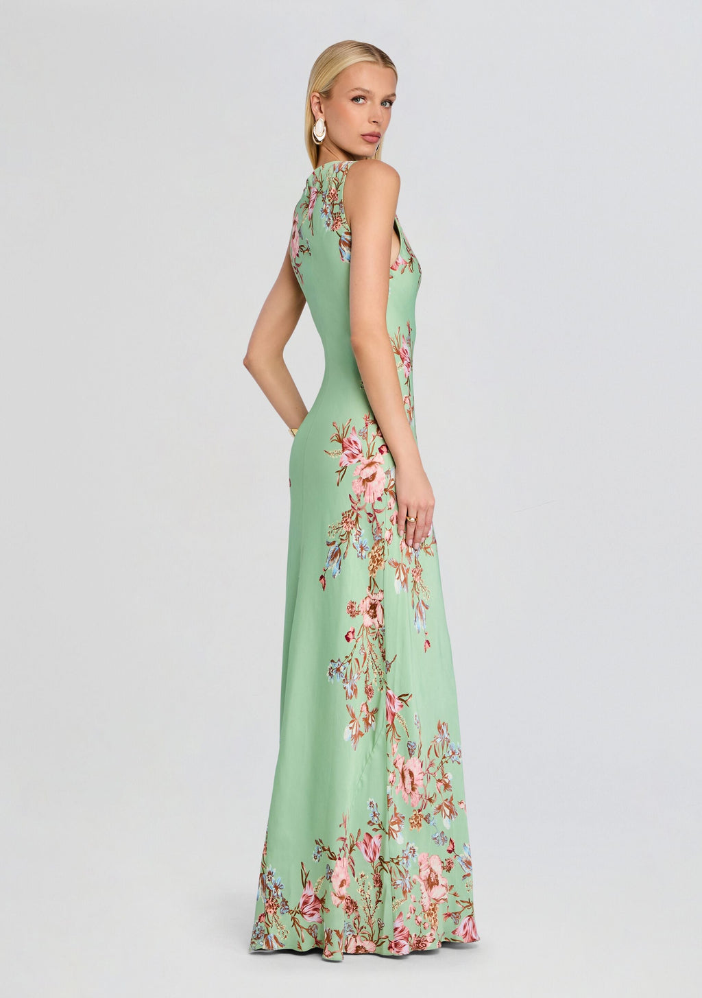 Ezra Bias Maxi Dress by Hemant & Nandita in Green, product image 4