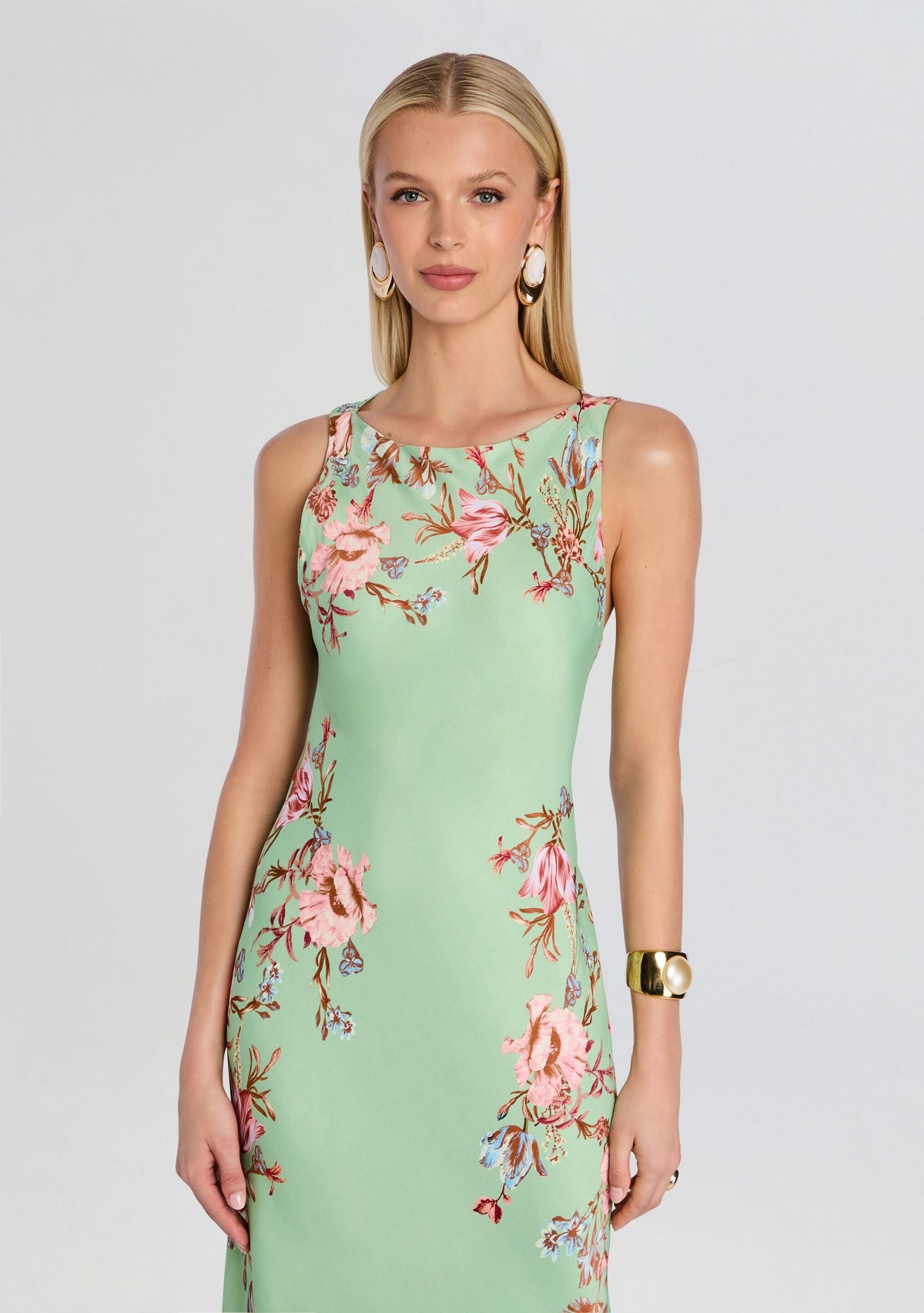 Ezra Bias Maxi Dress by Hemant & Nandita in Green, product image 5