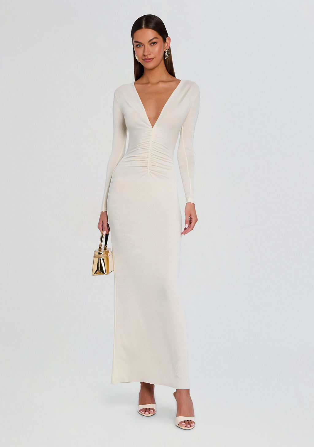 Ebony Maxi Dress by SEROYA in Eggshell, product image 1