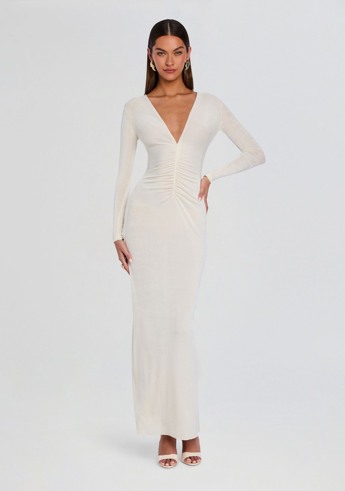 Ebony Maxi Dress by SEROYA in Eggshell, product image 5