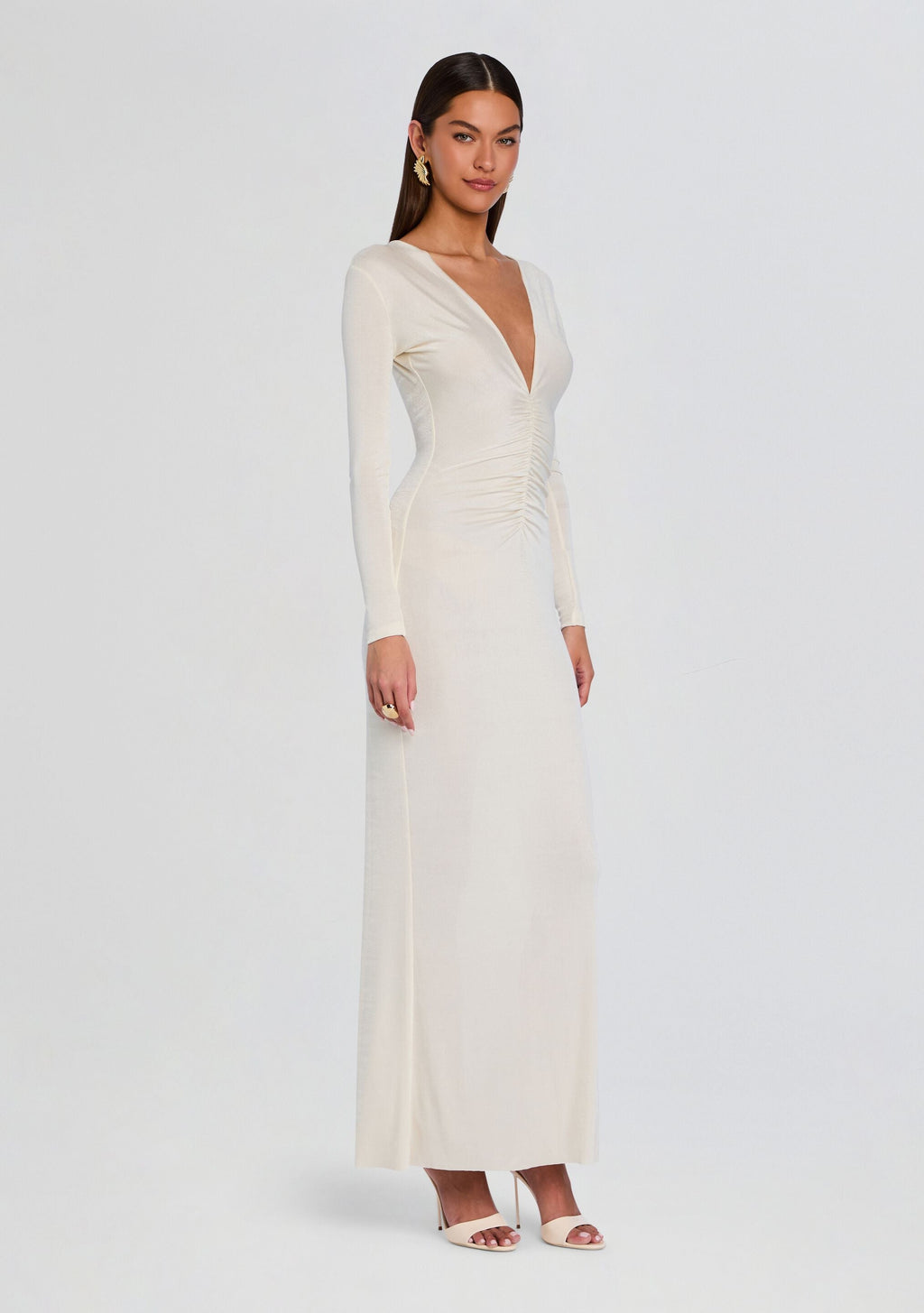 Ebony Maxi Dress by SEROYA in Eggshell, product image 3