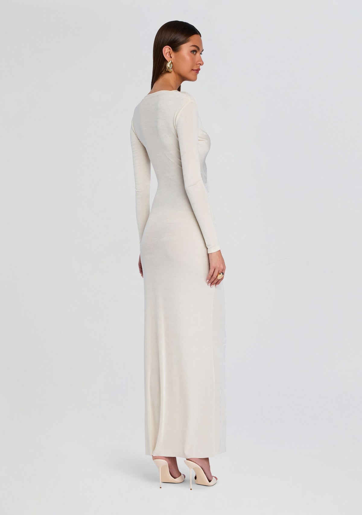 Ebony Maxi Dress by SEROYA in Eggshell, product image 4
