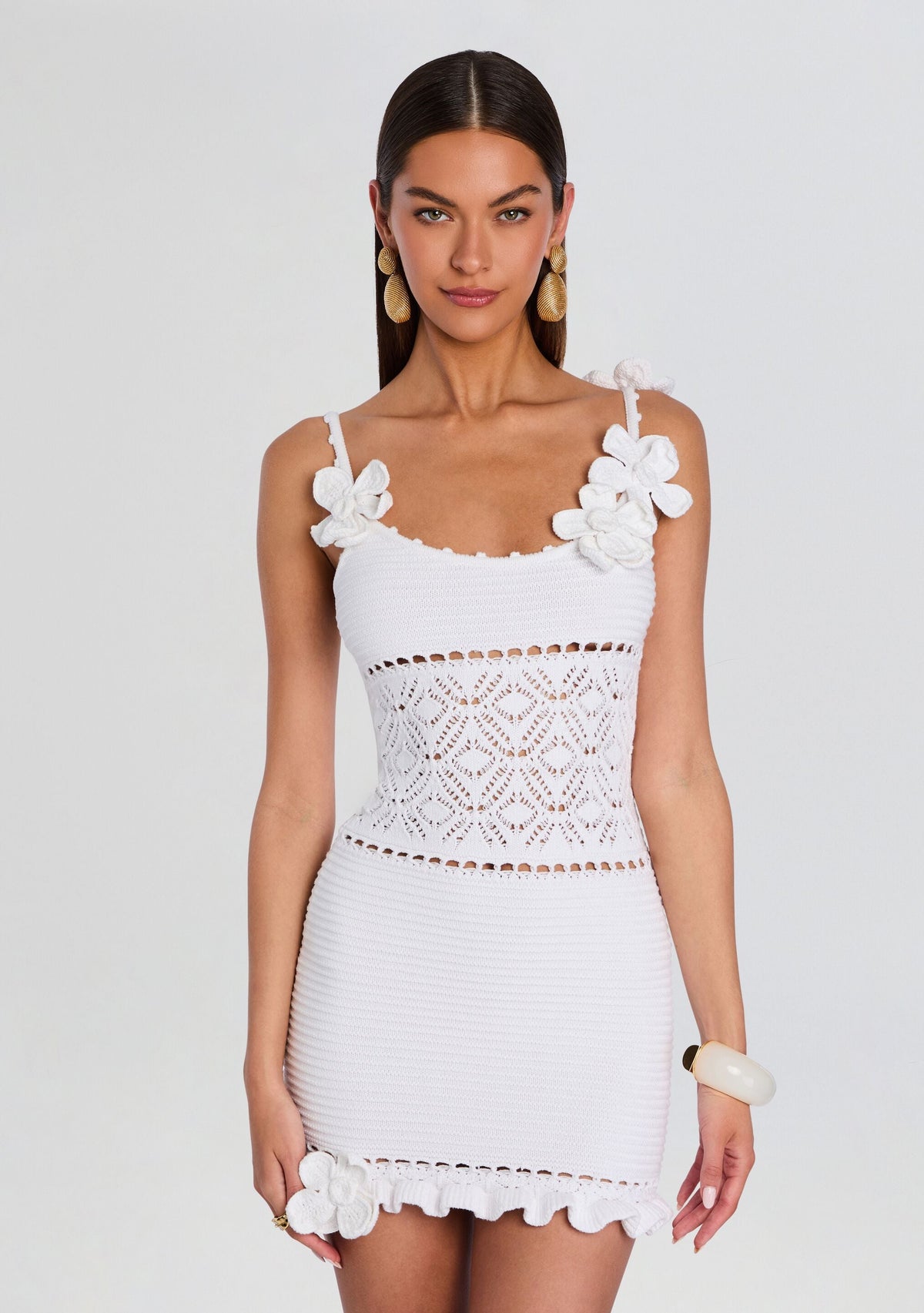Orleane Crochet Dress by retrofête in White, product image 5