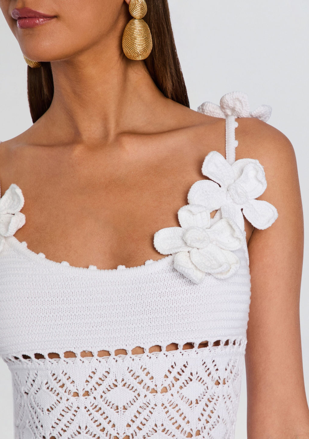 Orleane Crochet Dress by retrofête in White, product image 2