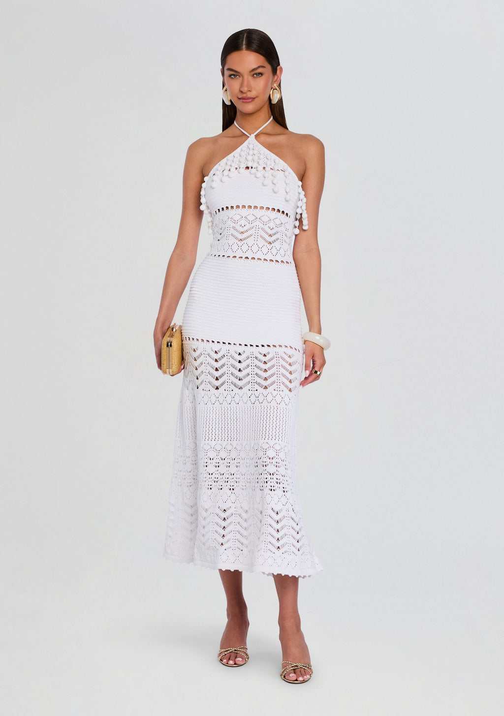 Perette Crochet Dress by retrofête in White, product image 1