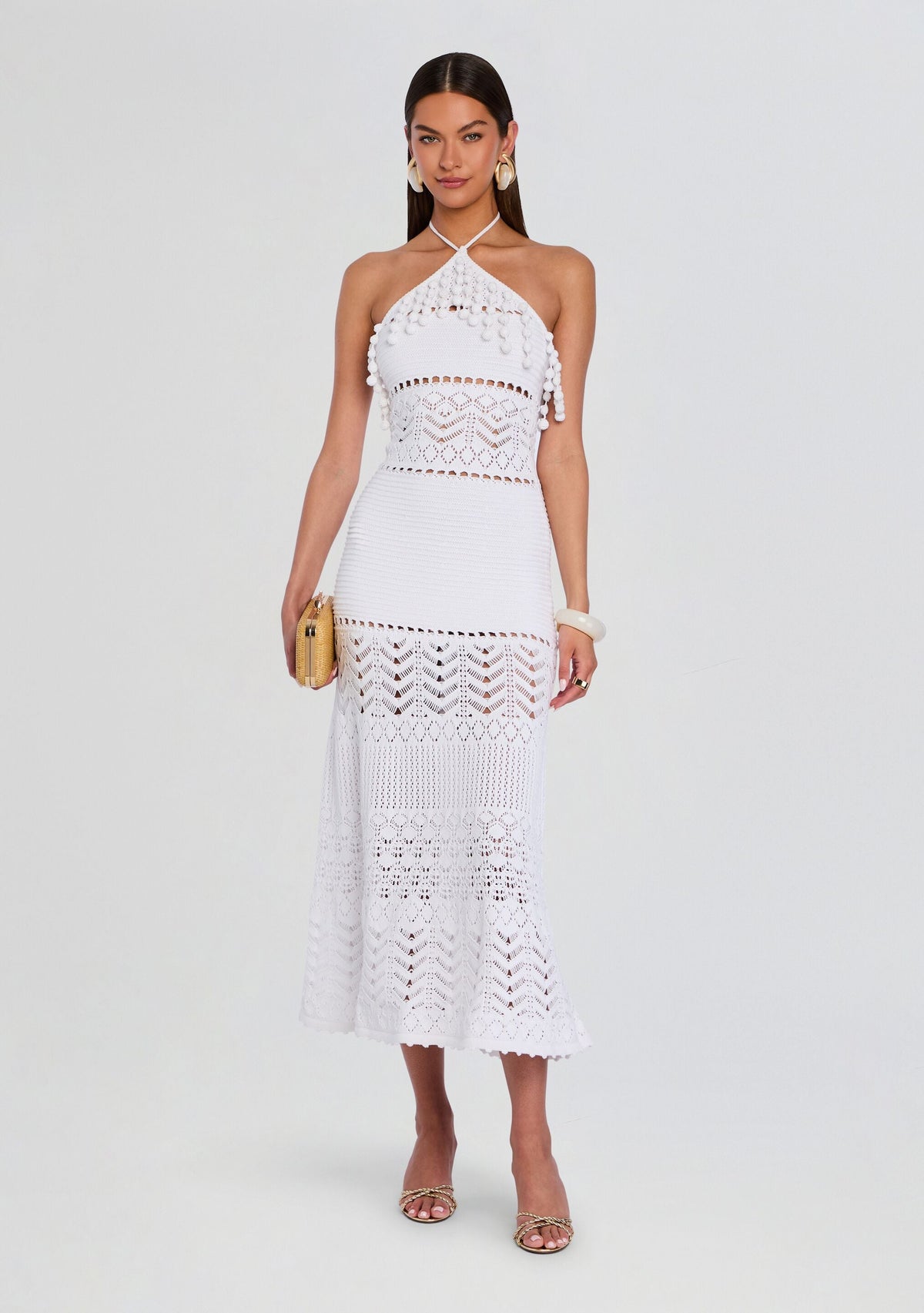 Perette Crochet Dress by retrofête in White, product image 1