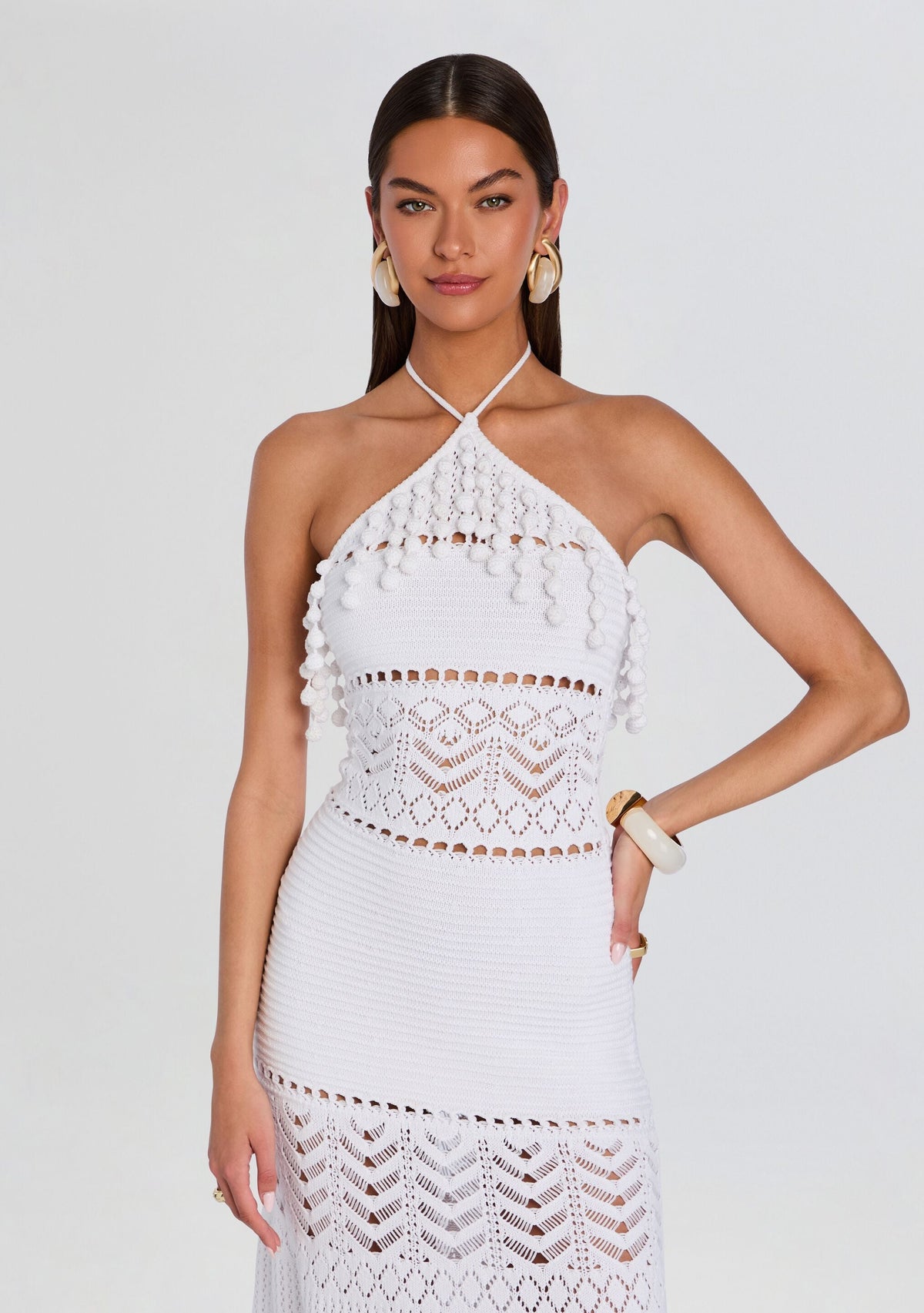 Perette Crochet Dress by retrofête in White, product image 5