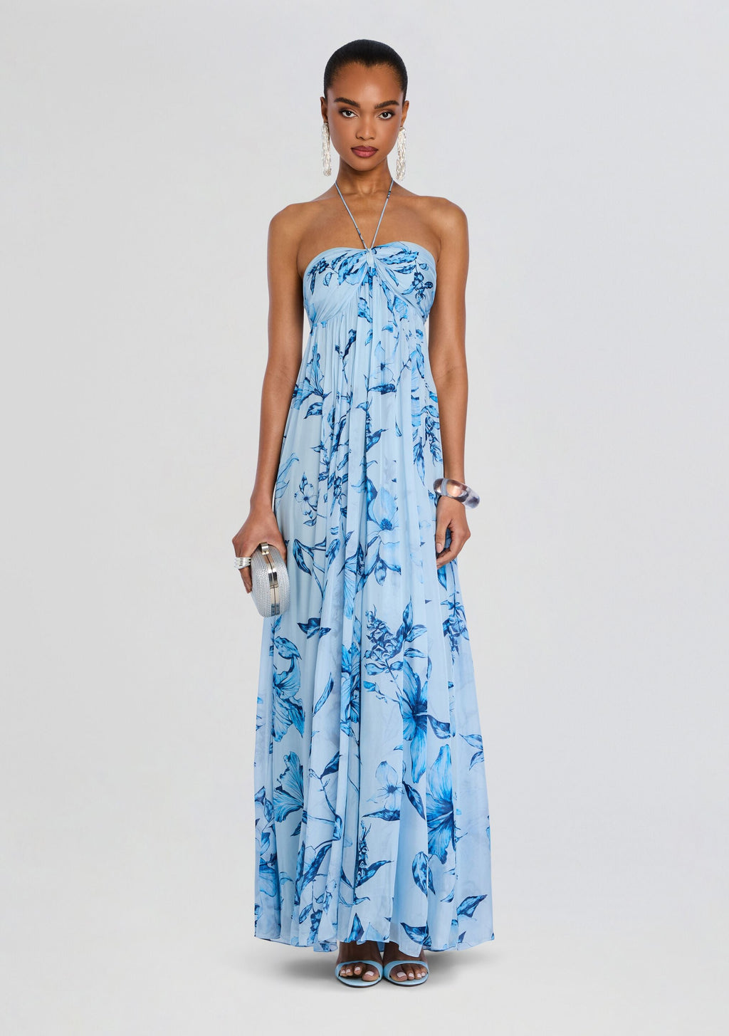 Milo Strapless Flared Dress by Rococo Sand in Blue, product image 1