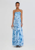 Milo Strapless Flared Dress by Rococo Sand in Blue, product image 1