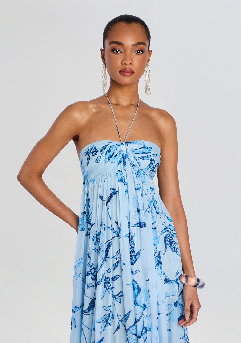 Milo Strapless Flared Dress by Rococo Sand in Blue, product image 5