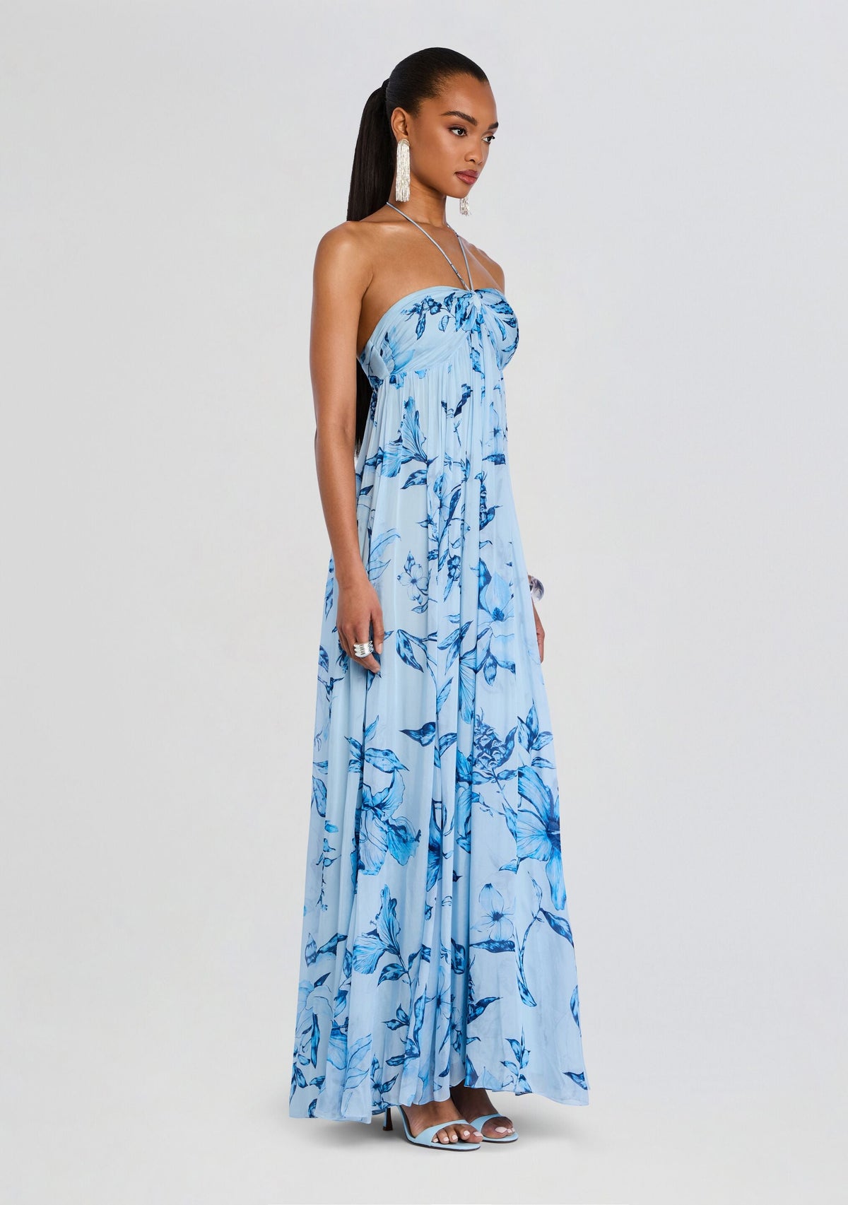 Milo Strapless Flared Dress by Rococo Sand in Blue, product image 3