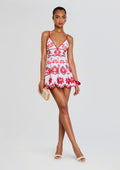 Jela Short Dress by Charo Ruiz in Red & White, product image 1