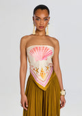 Alivia Silk Top by retrofête in Ochre Shell Foulard, product image 1