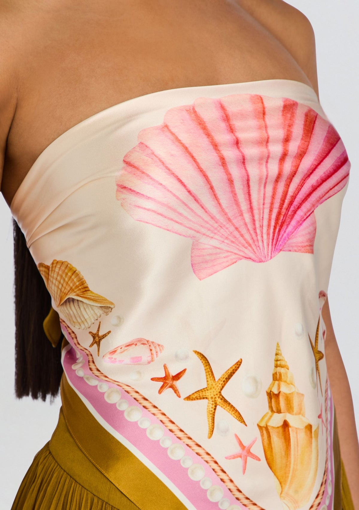 Alivia Silk Top by retrofête in Ochre Shell Foulard, product image 3