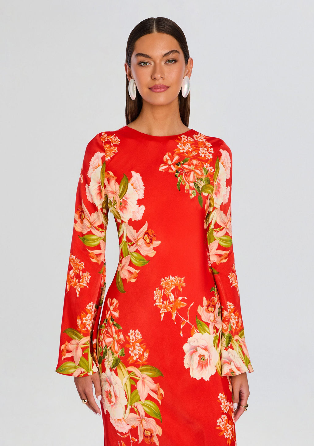 Hibi Back Ties Maxi Dress by Hemant & Nandita in Orange, product image 5
