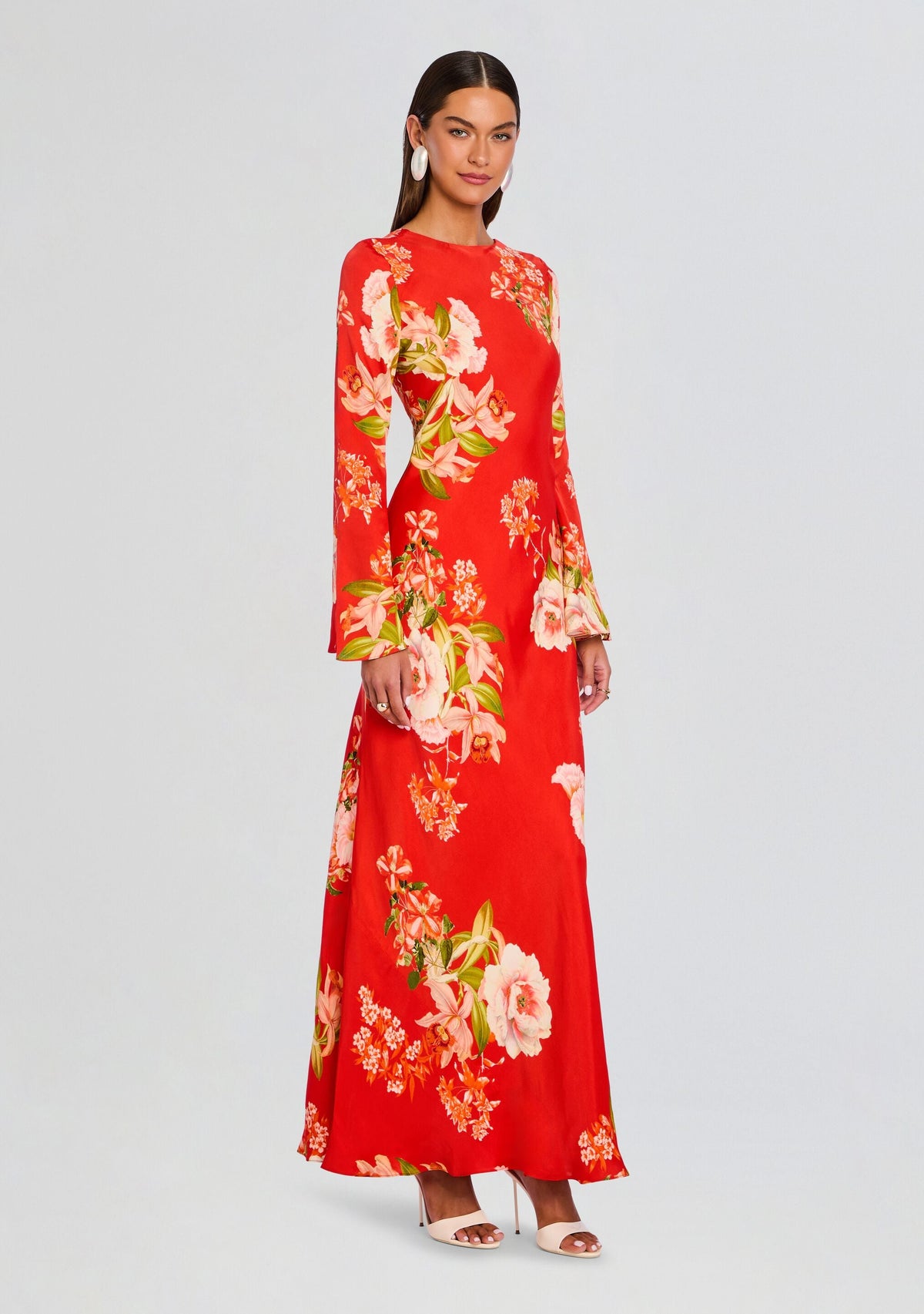 Hibi Back Ties Maxi Dress by Hemant & Nandita in Orange, product image 4