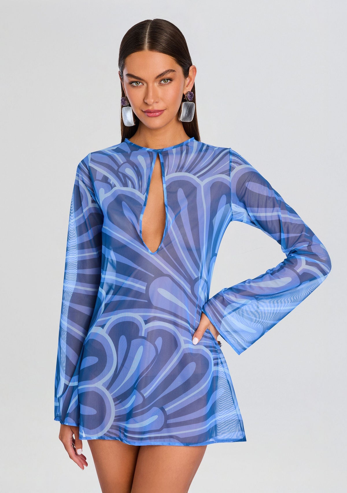 Catherine Mini Dress by Shani Shemer in Indigo Print, product image 5