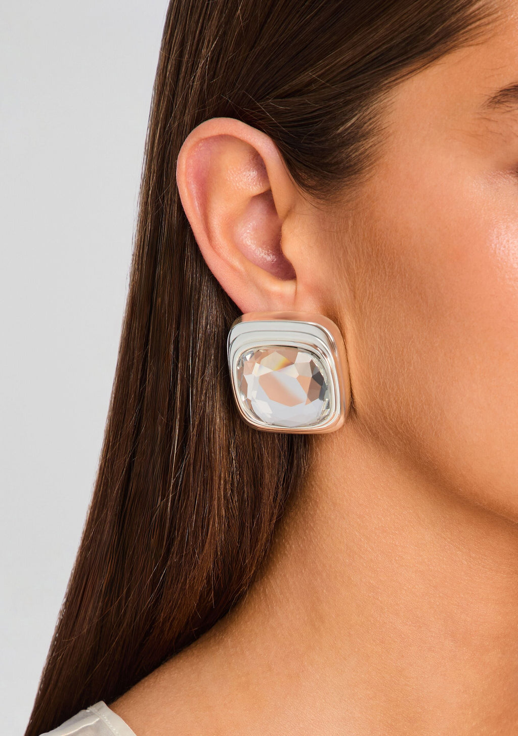 Clive Earring by retrofête in Silver/Crystal, product image 2