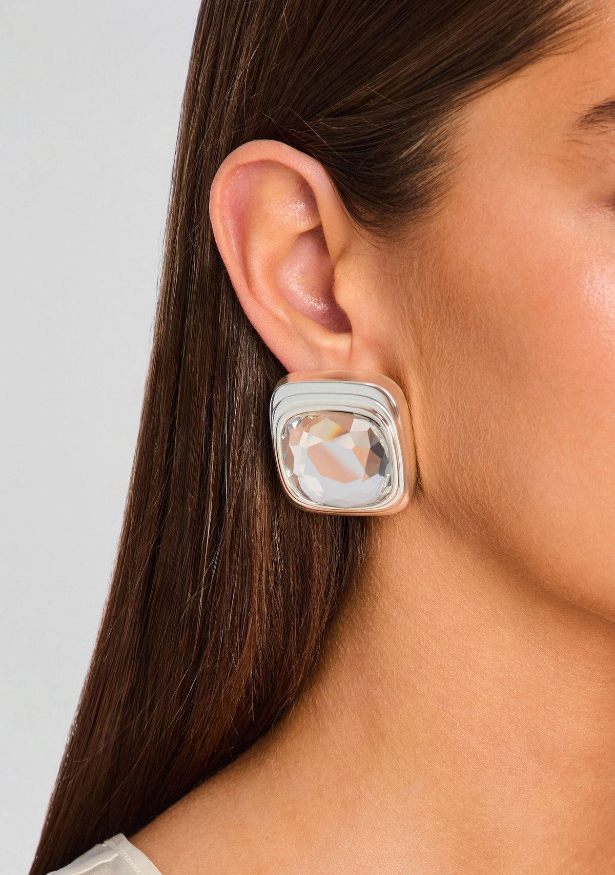Clive Earring by retrofête in Silver/Crystal, product image 2