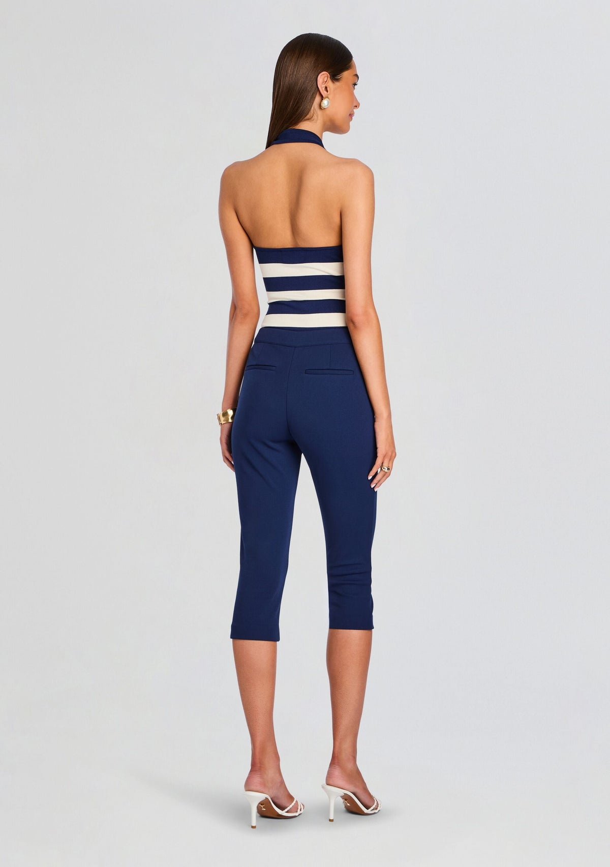 Danie Knit Tank by SEROYA in Navy/Eggshell, product image 5