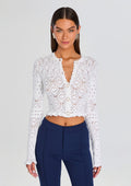 Giuliana Crochet Cardigan by retrofête in White, product image 1
