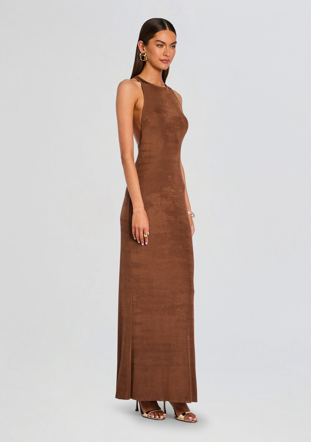 Dove Maxi Dress by SEROYA in Cocoa Brown, product image 3
