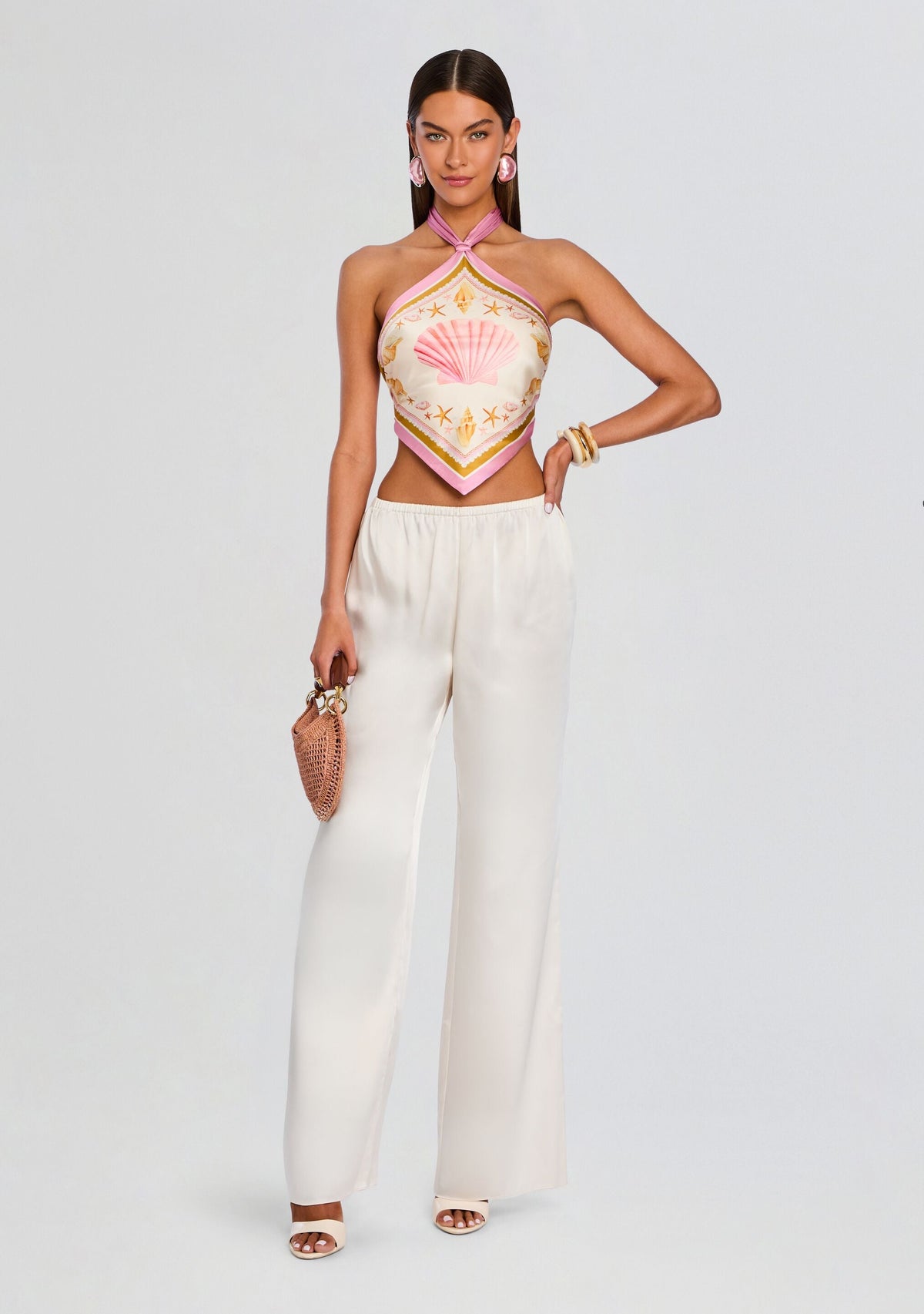 Jamie Silk Top by retrofête in Ochre Shell Foulard, product image 2
