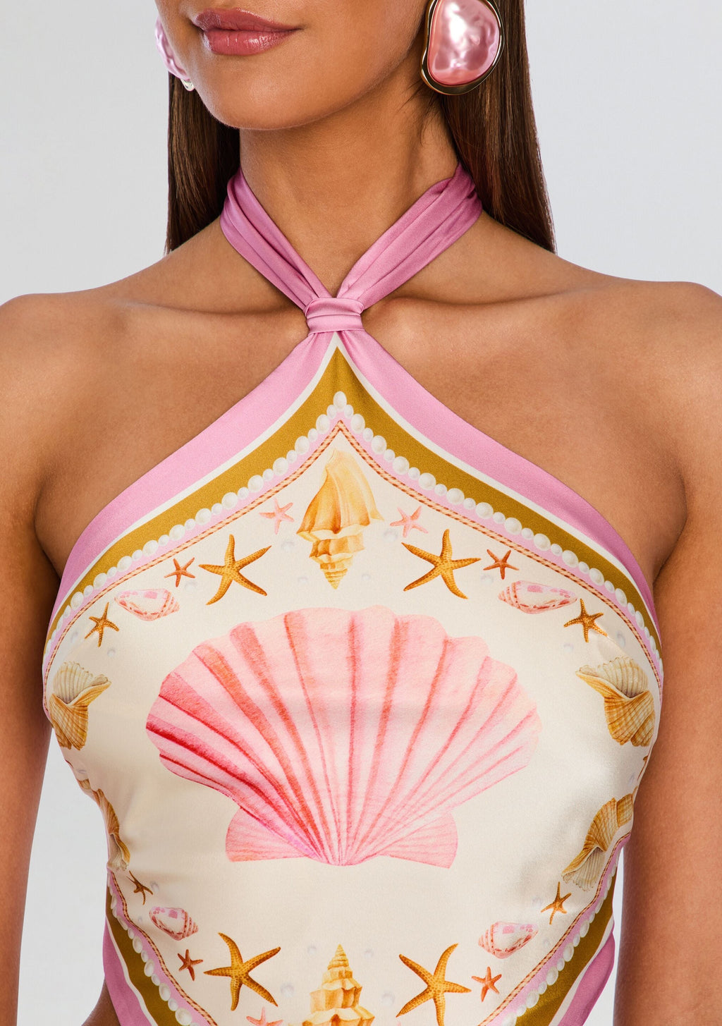 Jamie Silk Top by retrofête in Ochre Shell Foulard, product image 3