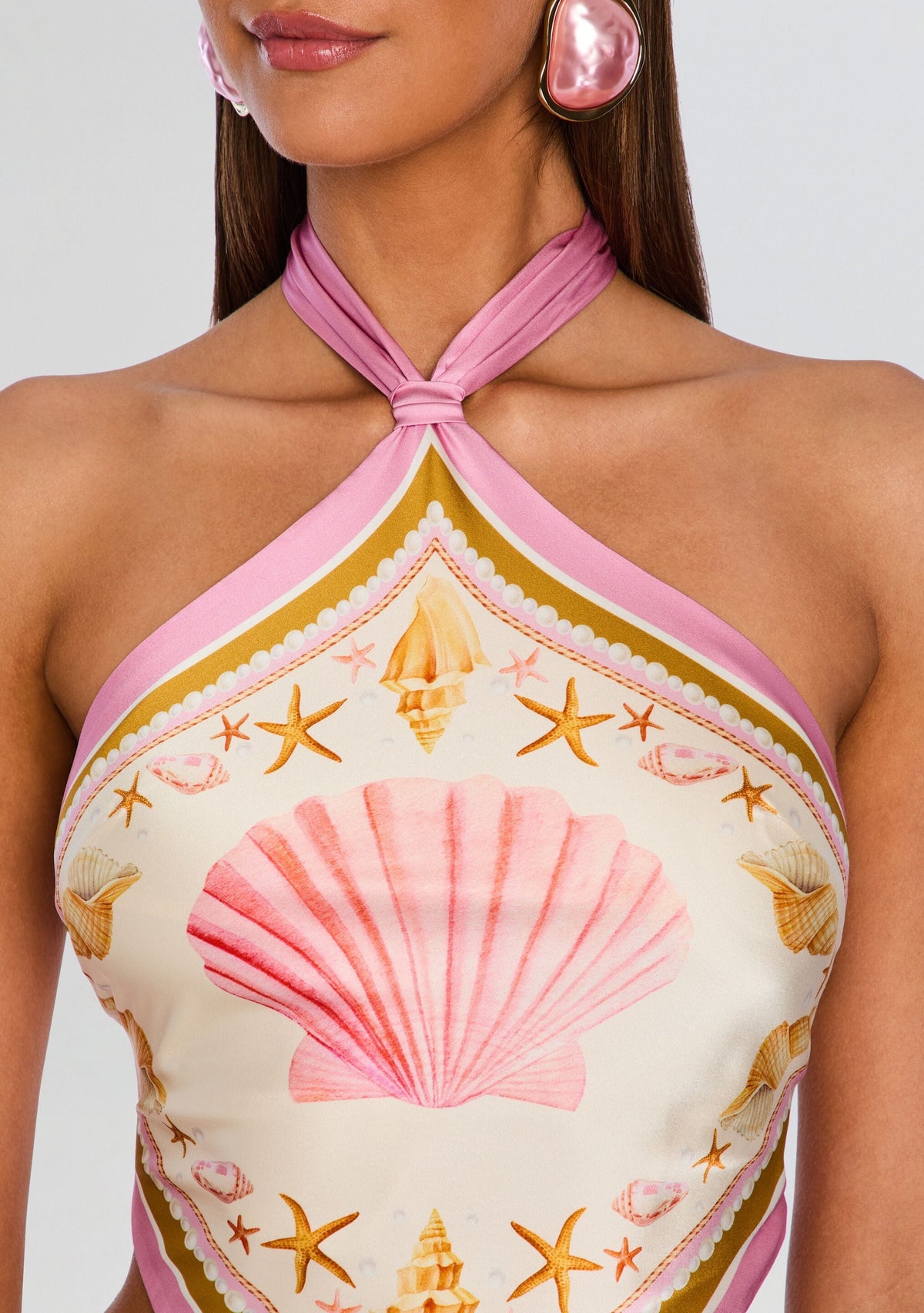 Jamie Silk Top by retrofête in Ochre Shell Foulard, product image 3
