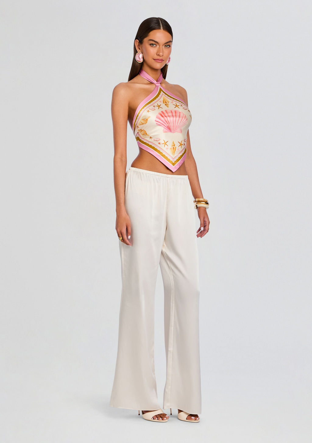 Jamie Silk Top by retrofête in Ochre Shell Foulard, product image 4