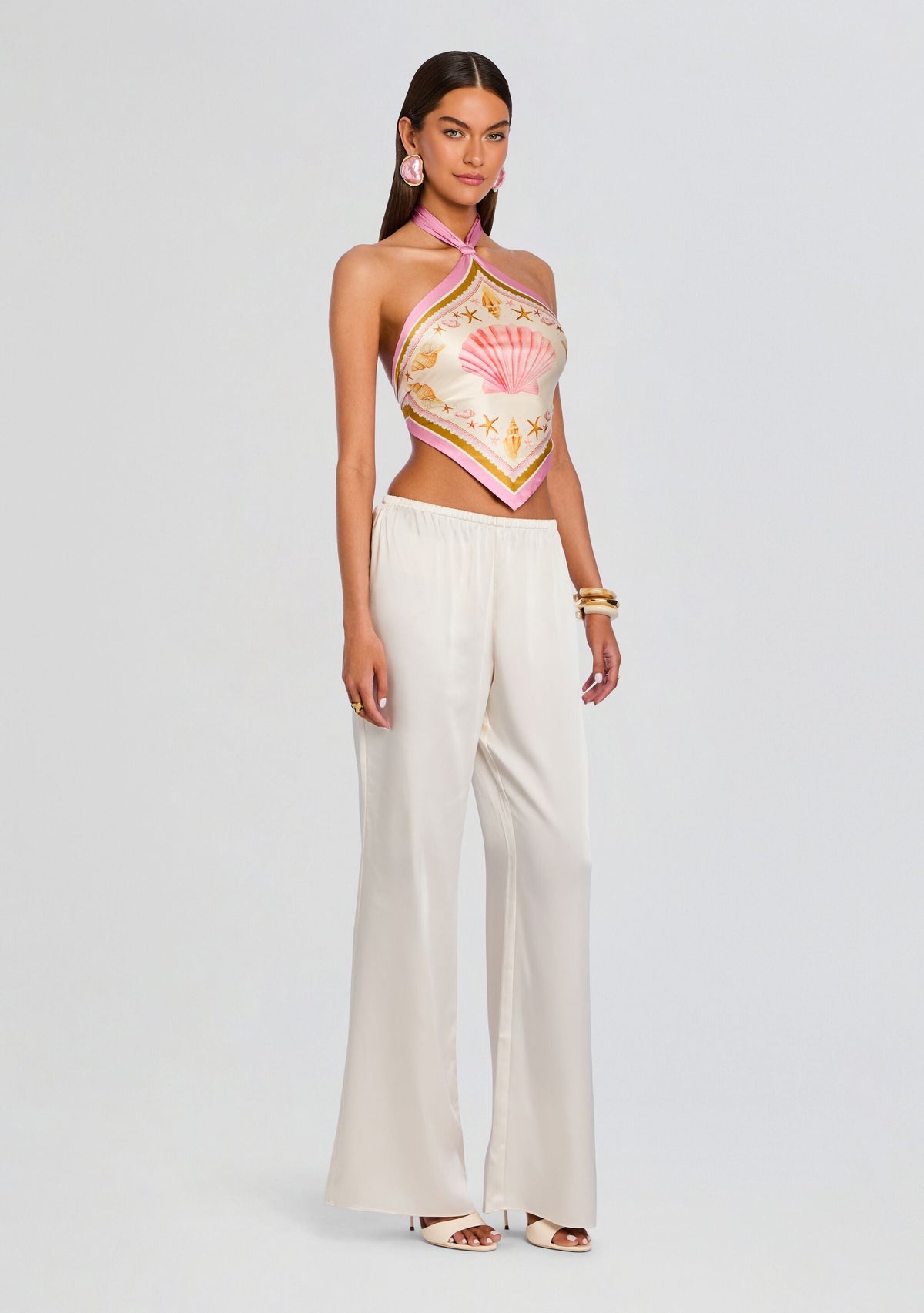 Jamie Silk Top by retrofête in Ochre Shell Foulard, product image 4