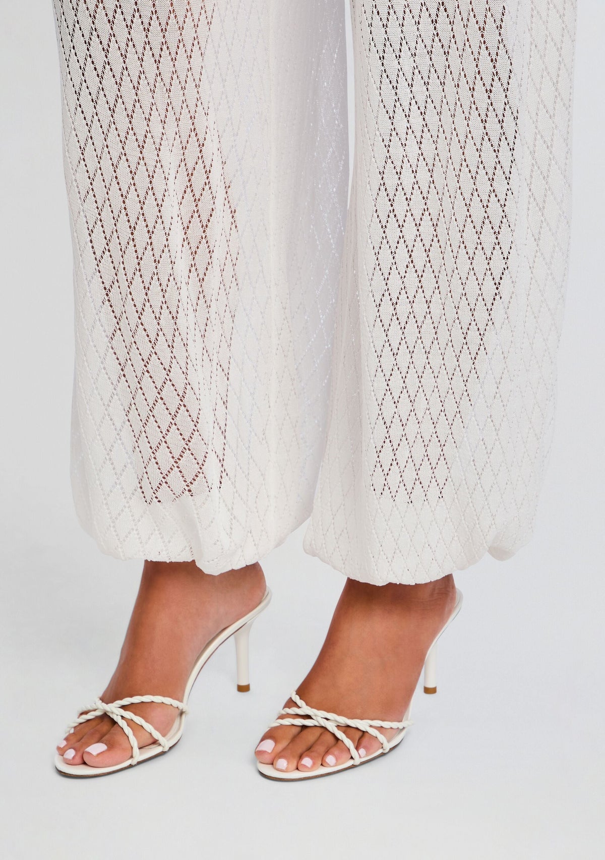 Devyn Knit Pant by retrofête in White, product image 3